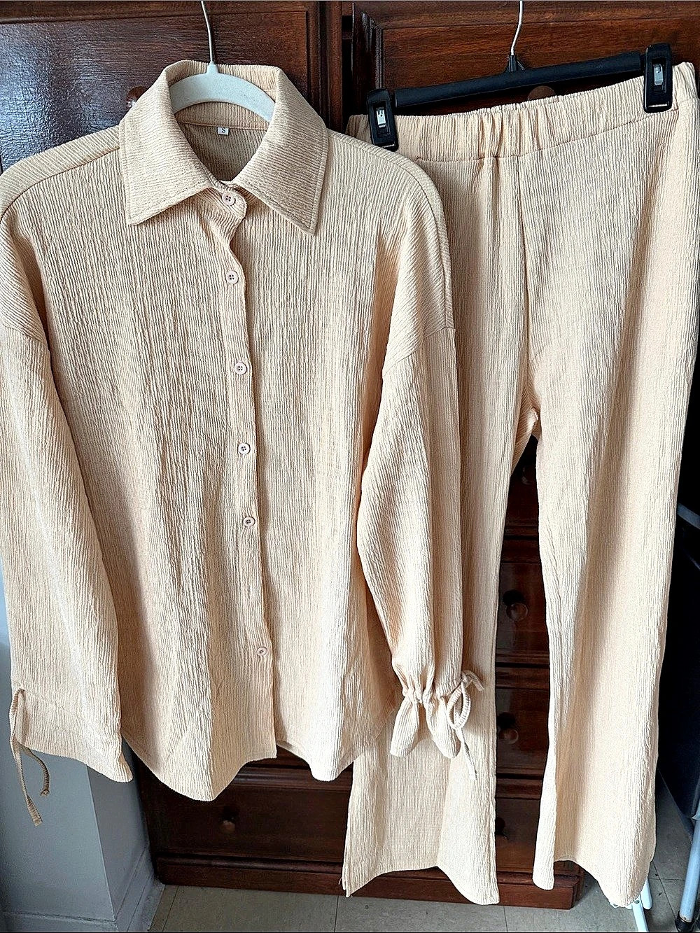 Textured Wide Leg Set in Pink Size Small Like New